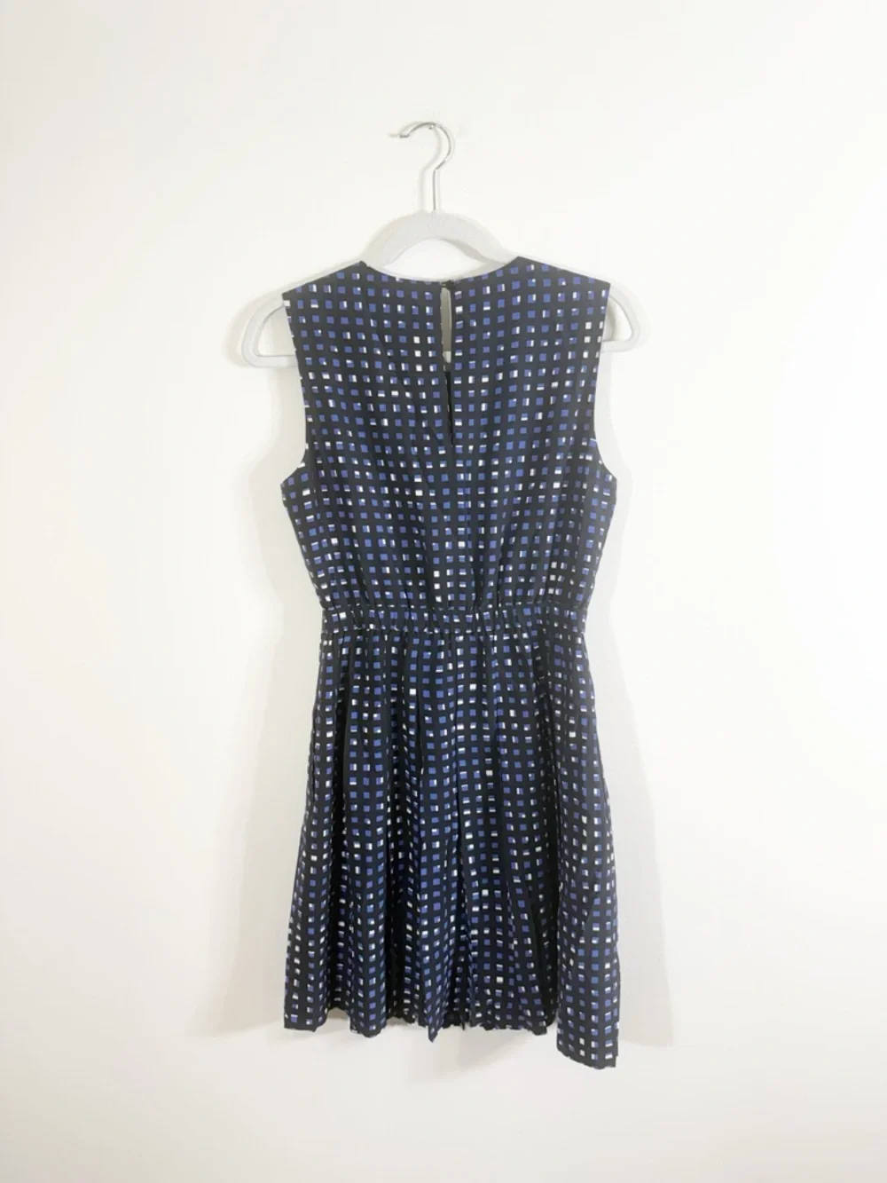 Kate Spade Window Pane Plaid Pleated Silk Mini Dress Size 8